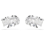 Mesmera ear cuffs Marquise cut, White, Rhodium plated